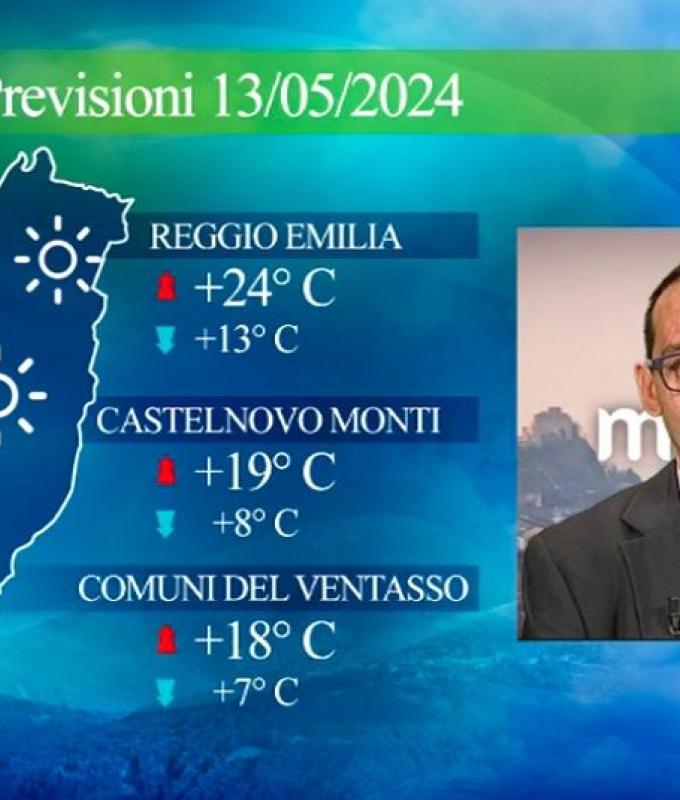 Reggio Emilia, guarda le previsioni meteo per lunedì 13 maggio 2024 Reggionline – Telereggio – Ultime notizie Reggio Emilia