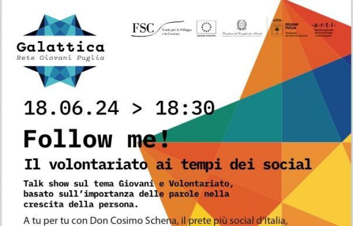 Galattica presenta “Seguimi! Il volontariato ai tempi dei social”, incontro con don Cosimo Schena a Brindisi