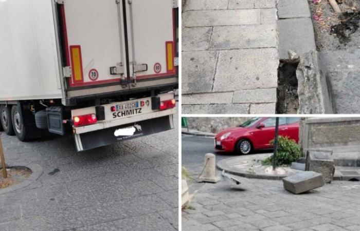 camion gira intorno a Piazza Basicò e danneggia alberi, aiuole e veicoli parcheggiati – .