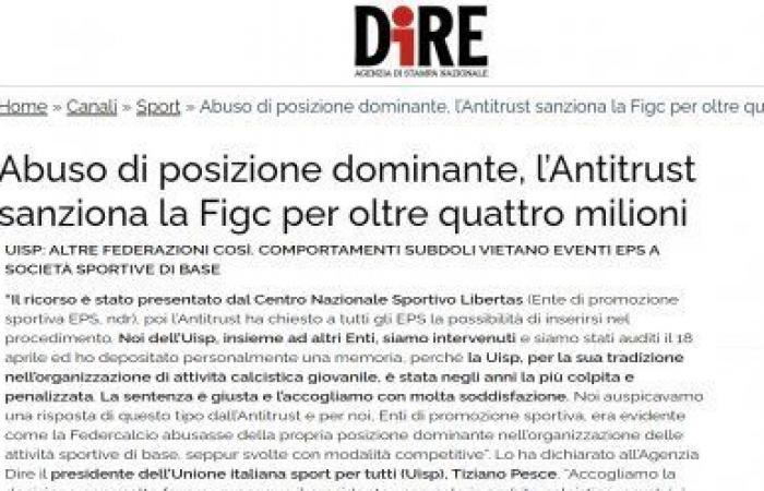 la FIGC ha abusato della sua posizione dominante – .